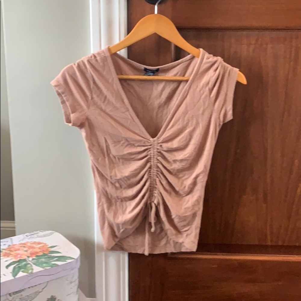 Short sleeve ribbed top